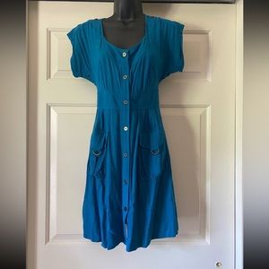 Anthropologie Blue Dress with Pockets, 0